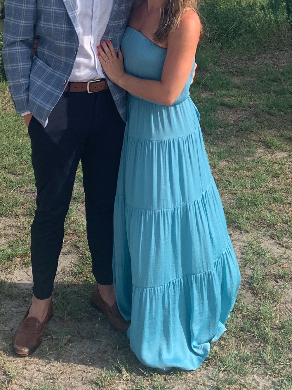 Blue silk maxi - Picture 3 of 3